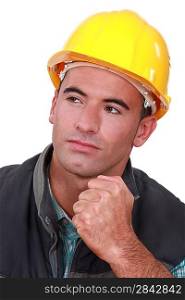 Builder holding clenched fist