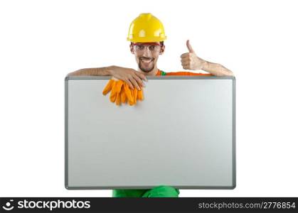 Builder isolated on the white