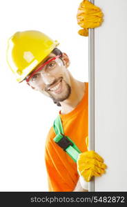 Builder isolated on the white