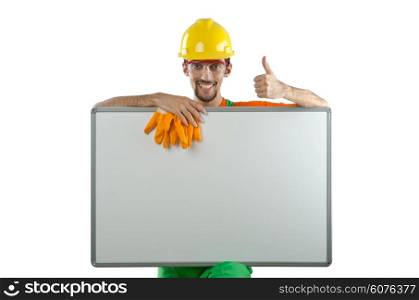Builder isolated on the white