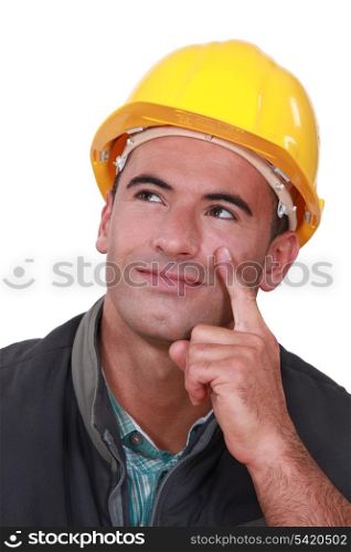 Builder thinking of an idea