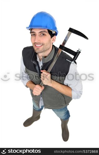 Builder with a clamp