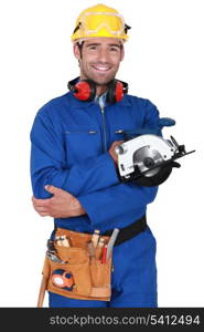 Builder with circular saw