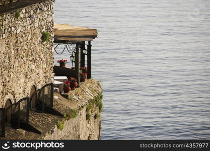 Building at the seaside, Torre Normanna, Costiera Amalfitana, Salerno, Campania, Italy