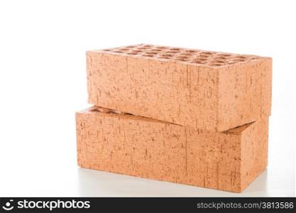 Building brick red on white background