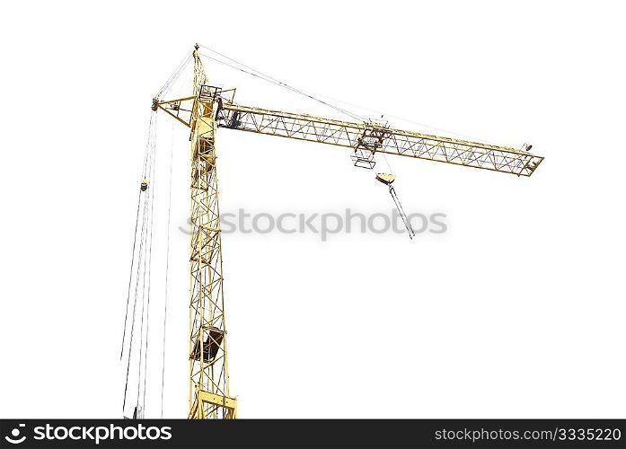Building crane isolated on the white background