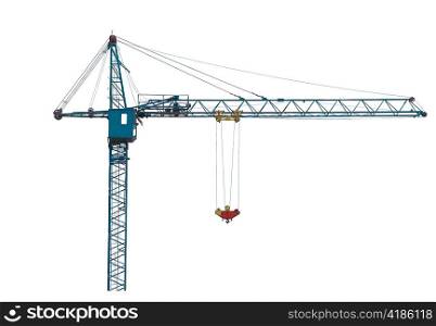 Building crane isolated on white.