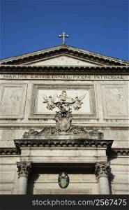 Building facade in Rome, Italy.