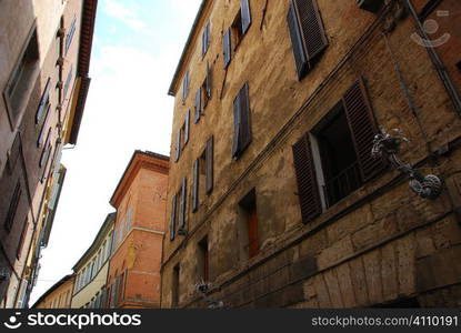 Building facades in Siena, Tuscany, Italy