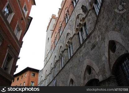 Building facades in Siena, Tuscany, Italy