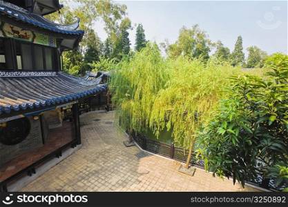 Building in a garden, Yu Yin Shan Fang, Panyu, Guangzhou, Guangdong Province, China