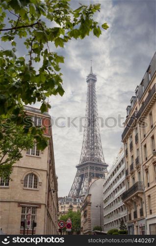 building in Paris near Eiffel Tower, France. building in Paris near Eiffel Tower