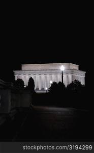 Building lit up at night, Lincoln Memorial, Washington DC, USA