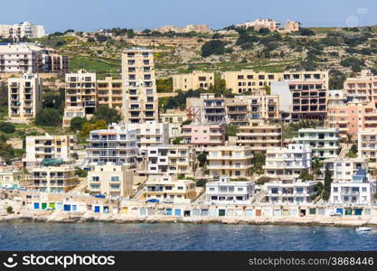 Building on the coasts. buildings on the coast Malta