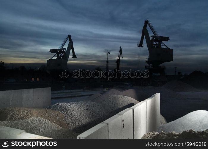 Building site in the night