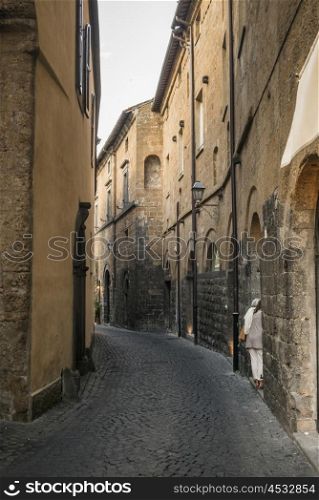 Buildings along a narrow street, Orvieto, Terni Province, Umbria, Italy