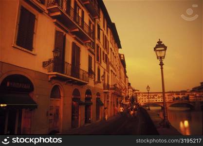 Buildings along a river, Ponte Vecchio, Florence, Italy