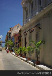 Buildings along a road, Cartagena, Colombia