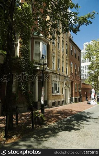 Buildings along a walkway, Boston, Massachusetts, USA