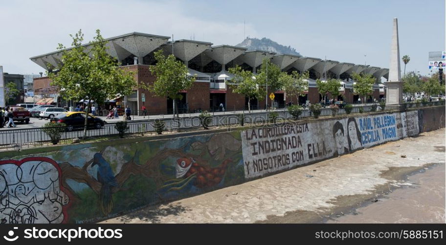 Buildings along the Mapocho River, Santiago, Santiago Metropolitan Region, Chile