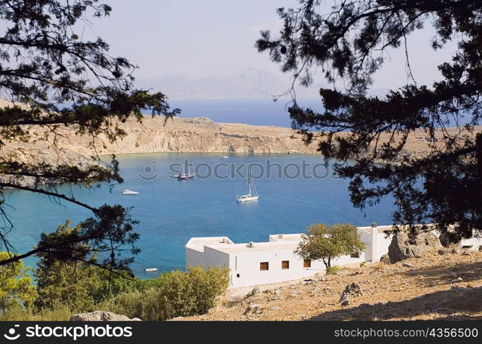 Buildings along the sea, Rhodes, Dodecanese Islands, Greece