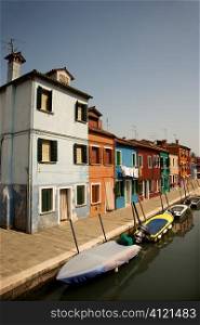 Buildings and Boats on Canal in Venice