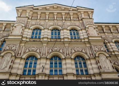 Buildings and houses in the historical center of Prague