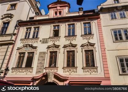 Buildings and houses in the historical center of Prague