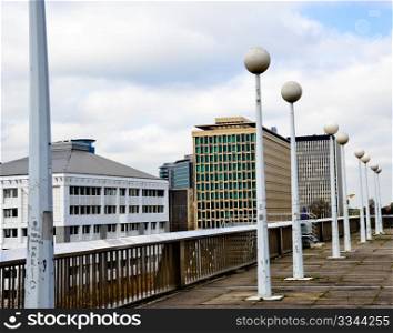 Buildings and lampposts