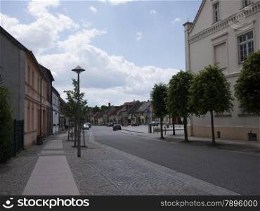 Buildings and side of city hall in Wusterhausen-Dosse, Brandenburg, Germany