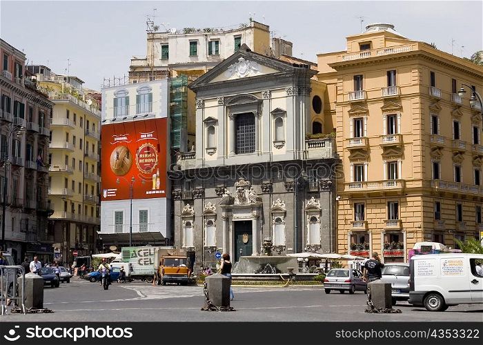 Buildings at a town square, Piazza Trieste e Trento, Naples, Naples Province, Campania, Italy