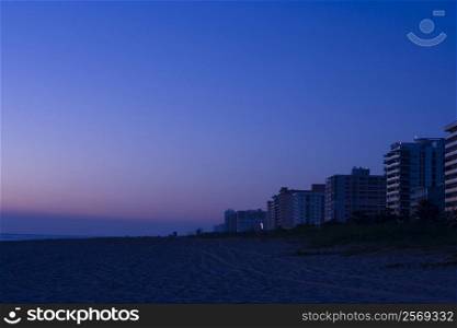 Buildings at dusk, Miami, Florida, USA