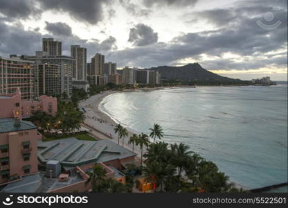 Buildings at the beachfront, Waikiki, Honolulu, Oahu, Hawaii, USA