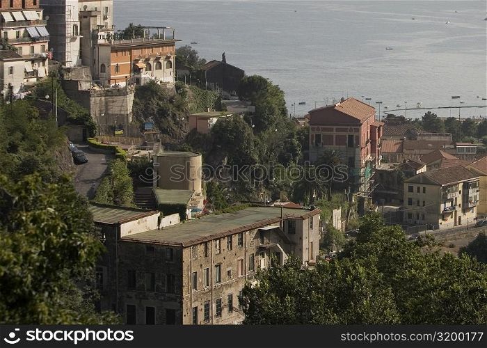 Buildings at the hillside, Vietri Sul Mare, Costiera Amalfitana, Salerno, Campania, Italy