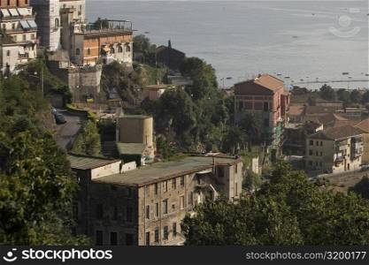 Buildings at the hillside, Vietri Sul Mare, Costiera Amalfitana, Salerno, Campania, Italy