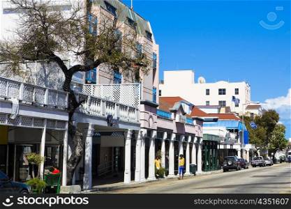 Buildings at the roadside, Bay Street, Nassau, Bahamas