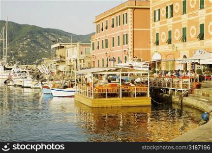 Buildings at the waterfront, Calata Del Porto, Italian Riviera, Santa Margherita Ligure, Genoa, Liguria, Italy