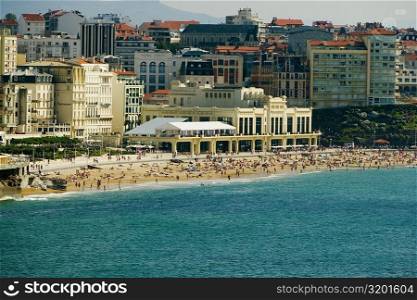 Buildings at the waterfront, Casino Municipal, Grande Plage, Biarritz, France