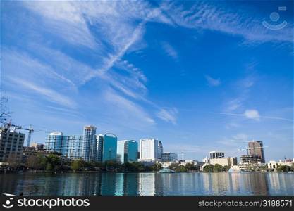 Buildings at the waterfront, Lake Eola, Orlando, Florida, USA