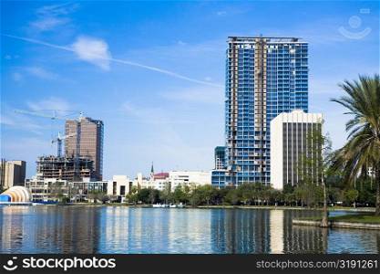 Buildings at the waterfront, Lake Eola, Orlando, Florida, USA