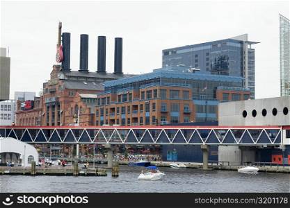 Buildings at the waterfront, Maritime Museum, National Aquarium, Inner Harbor, Baltimore, Maryland, USA