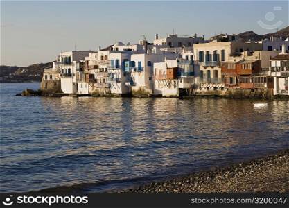 Buildings at the waterfront, Mykonos Town, Mykonos, Cyclades Islands, Greece