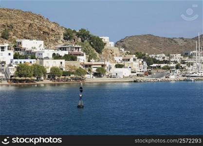 Buildings at the waterfront, Patmos, Dodecanese Islands, Greece