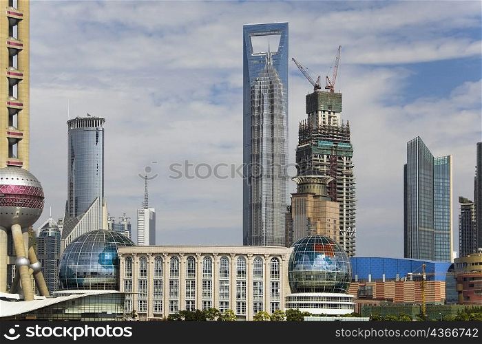 Buildings in a city, Lujiazui, The Bund, Shanghai, China