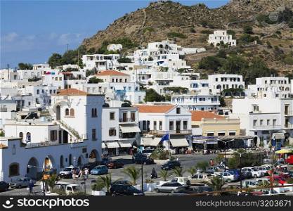 Buildings in a city, Patmos, Dodecanese Islands, Greece