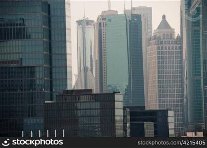 Buildings in a city, Pudong, Shanghai, China