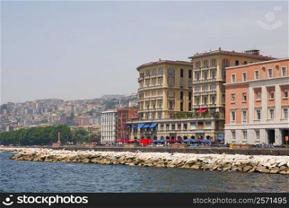 Buildings in a city, Via Partenope, Bay of Naples, Naples, Naples Province, Campania, Italy
