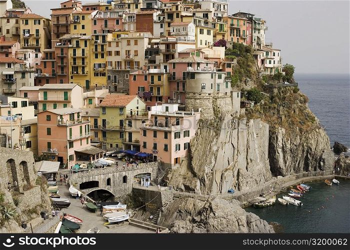 Buildings in a town, Italian Riviera, Cinque Terre, Manarola, La Spezia, Liguria, Italy