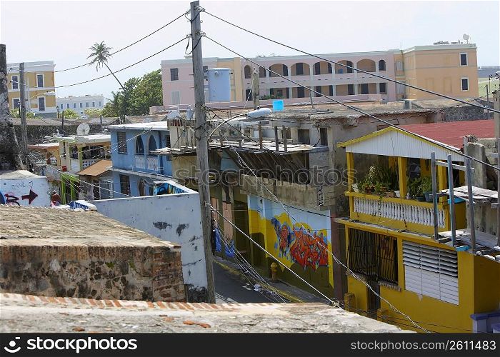 Buildings in a town, La Perla, Old San Juan, San Juan, Puerto Rico