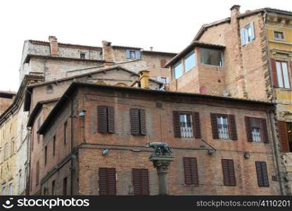 Buildings in Piazza del Campo, Siena, Tuscany, Italy,